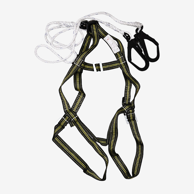 Yellow-Black Safety Body Harness - PP Rope